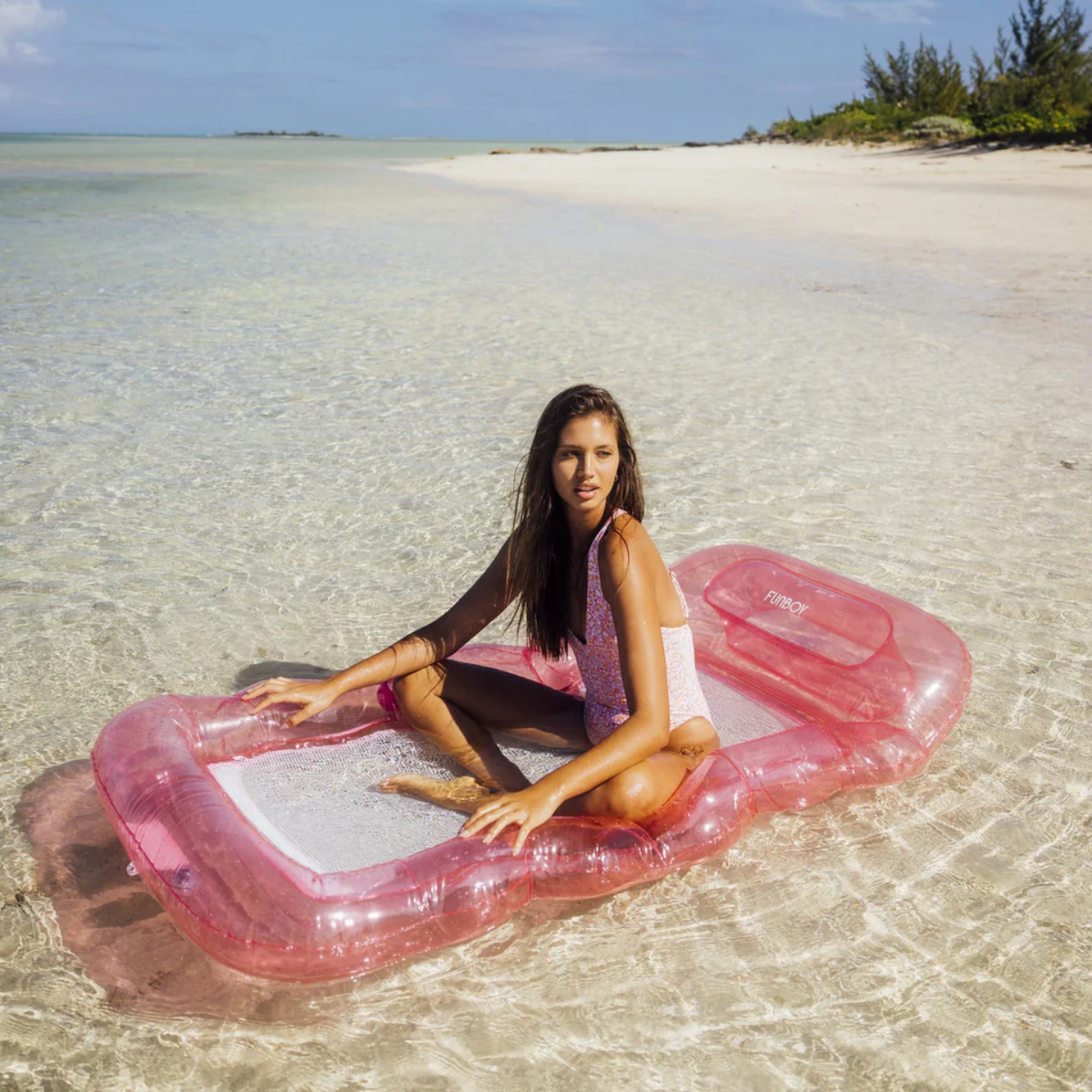 Clear Pink Mesh Lounger Float
