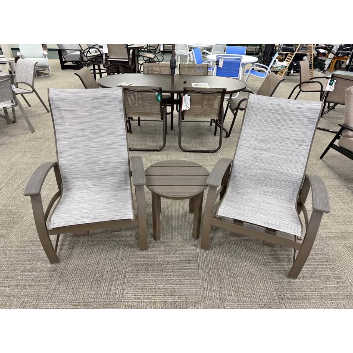 Telescope Casual Furniture Belle Isle Sling Hidden Chat Chair Set