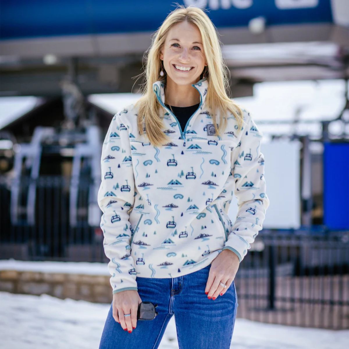 Jack and Sage Lifty Ivory Fleece Quarter Zip